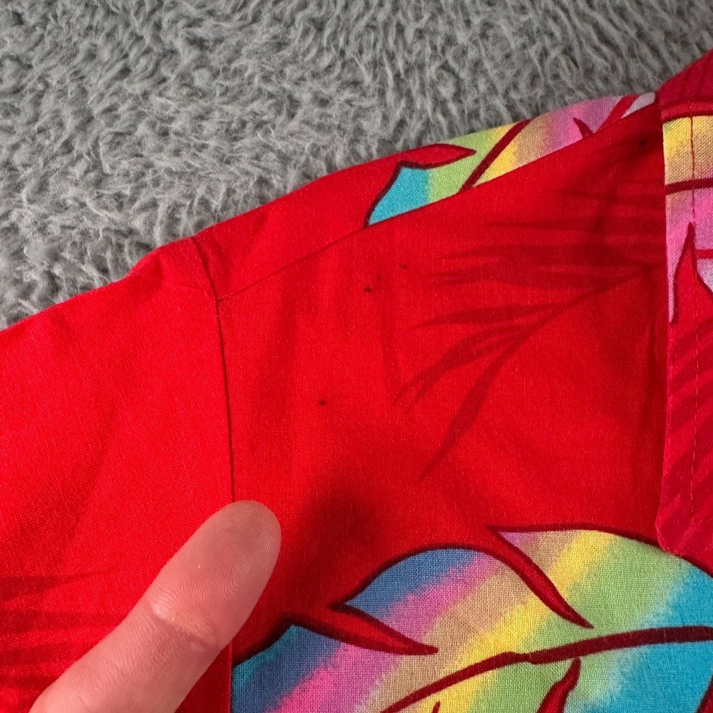Vtg 80's Ocean Pacific Hawaiian SS Shirt‎ Mens M Red Tropical Made In USA - Picture 4 of 11